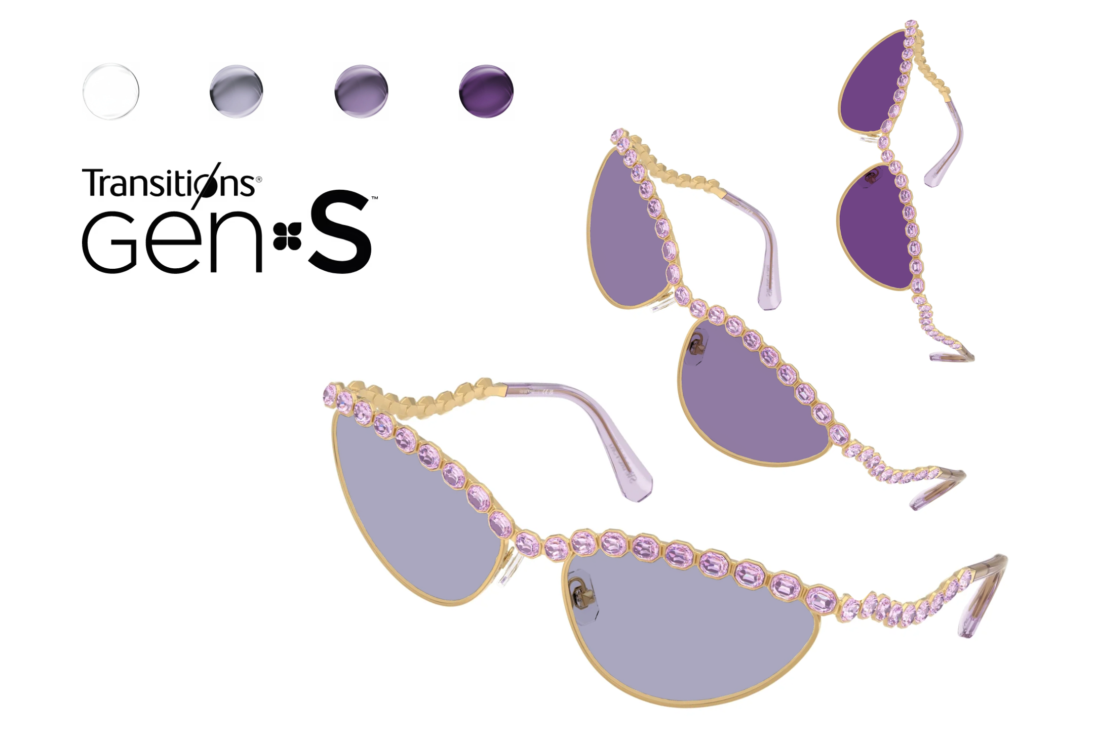 Swarovski okvir SK1030 i Transitions GEN S Amethyst stakla